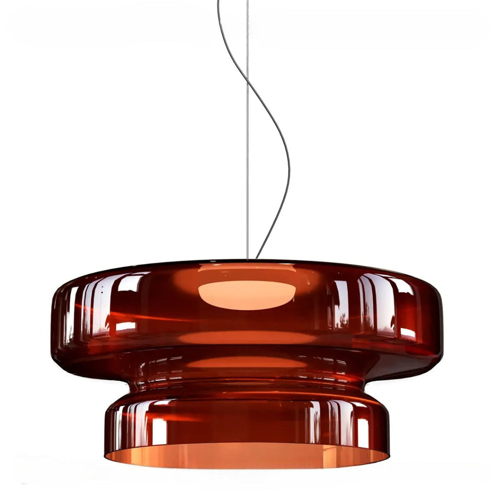 Závěsná lampa z barevného skla ve stylu Bauhaus