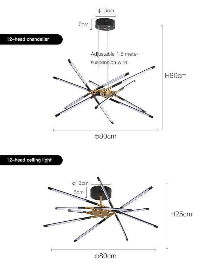 Lustre en fer angulaire Nexa Elite Éclairage