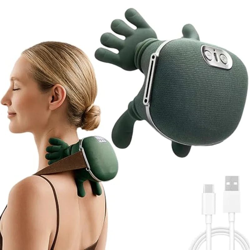 RELAXSHIATSU krční masážní přístroj 4D s teplem, kompaktní design, pohodlí
