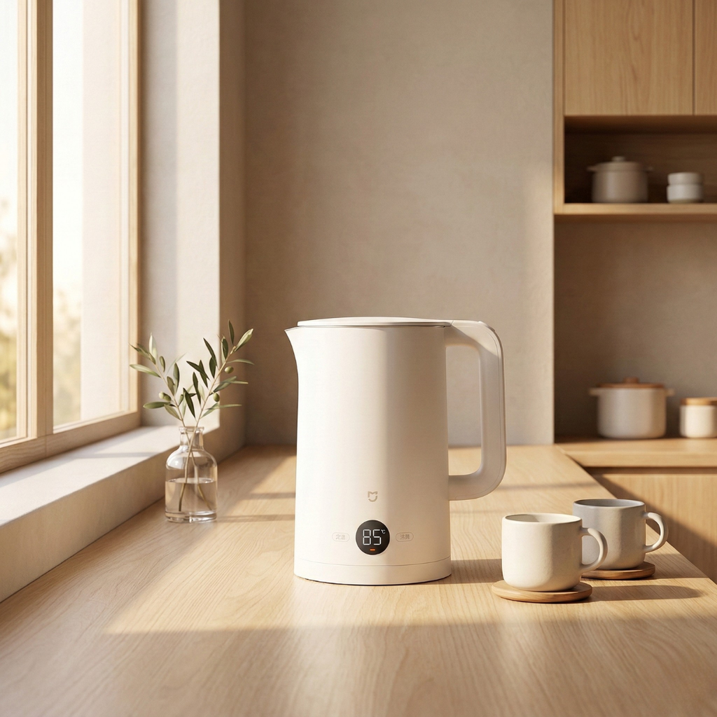 Robuster 1,7-L-Elektro-Wasserkocher im Edelstahl-Design