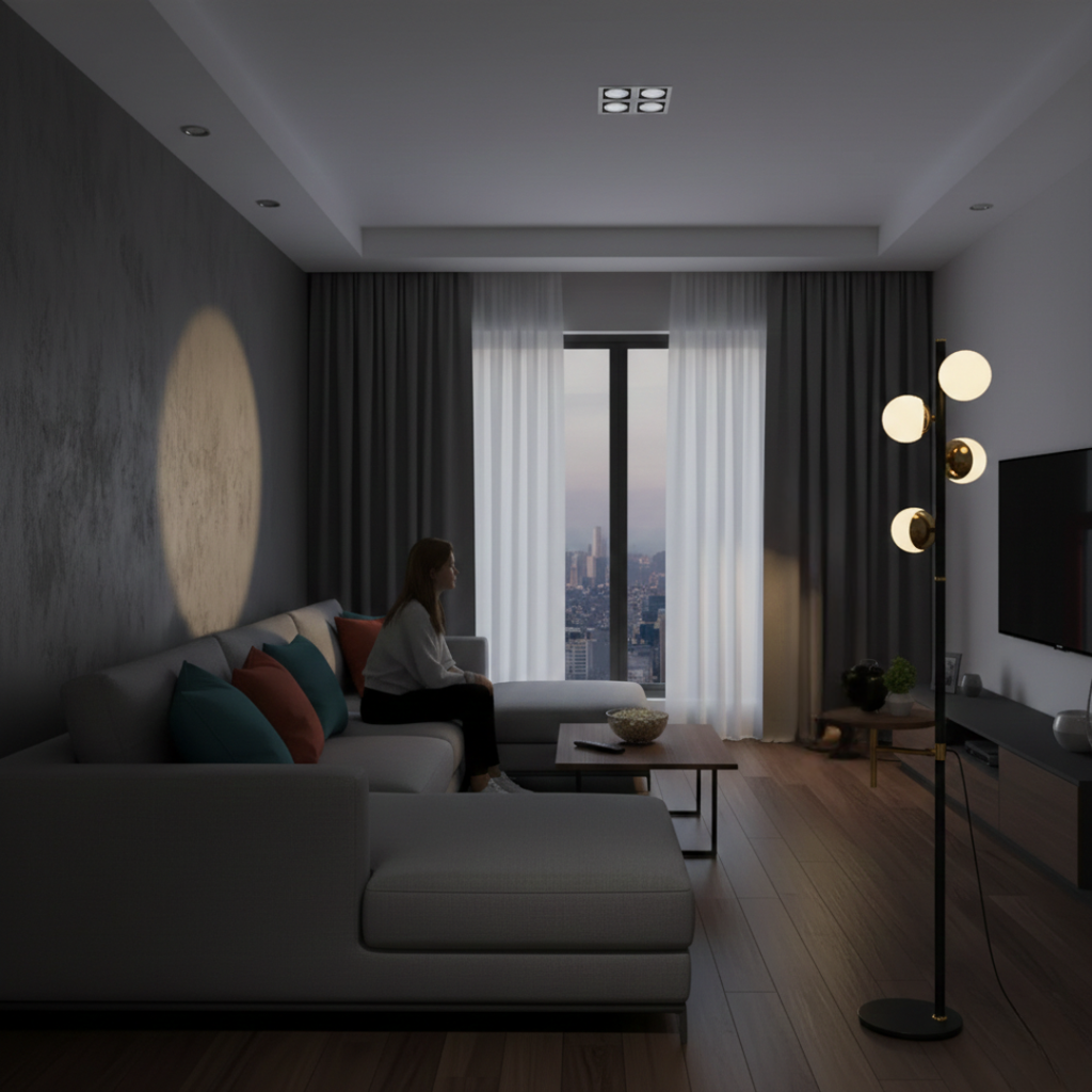 Floor Lamp With Integrated Table For Modern Living Rooms