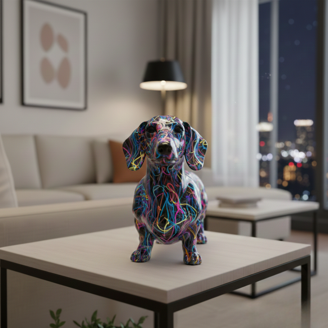 Artistic Dachshund Figurine For Living Room Mantel Decor