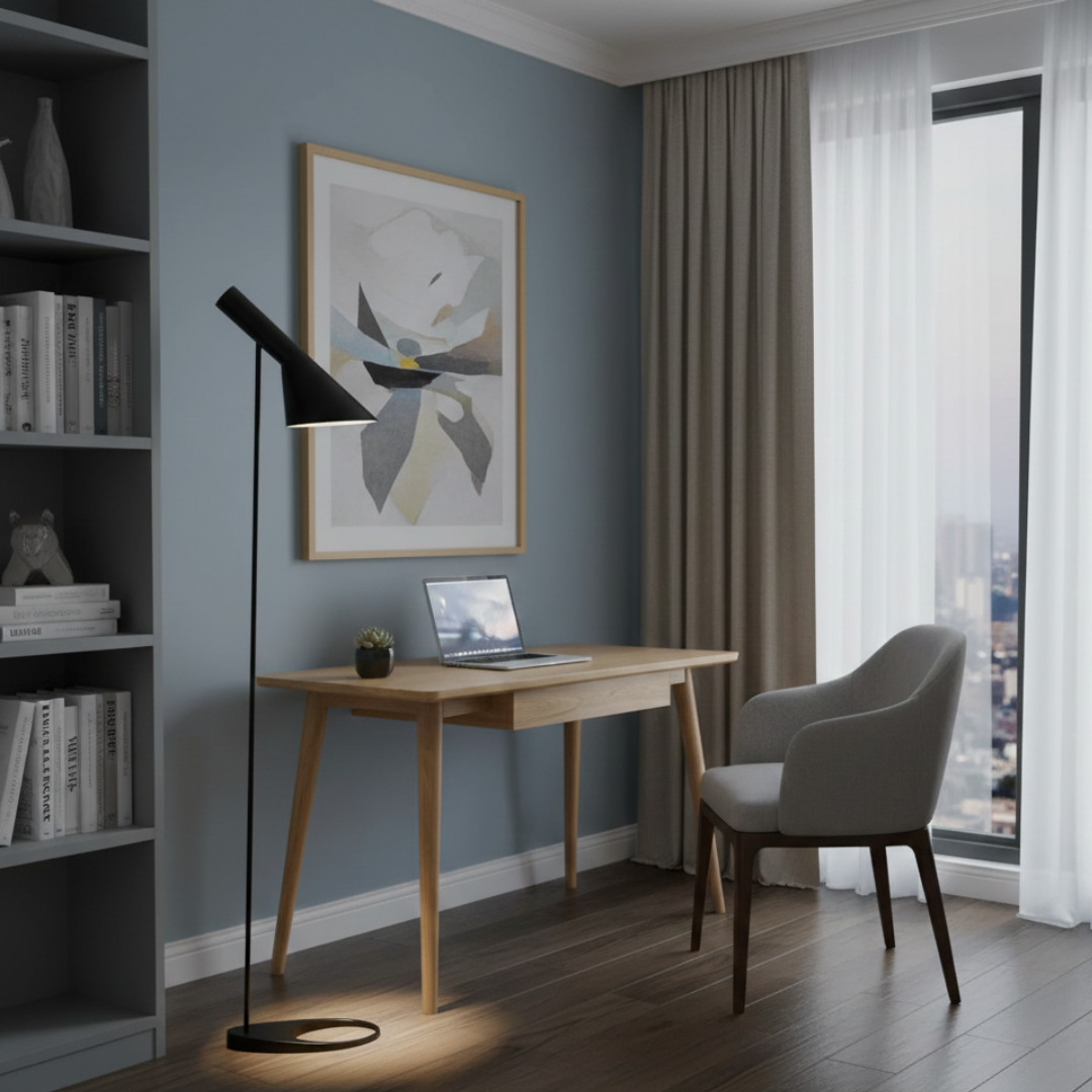 Severská minimalistická LED stojací lampa pro pohodlí očí a styl