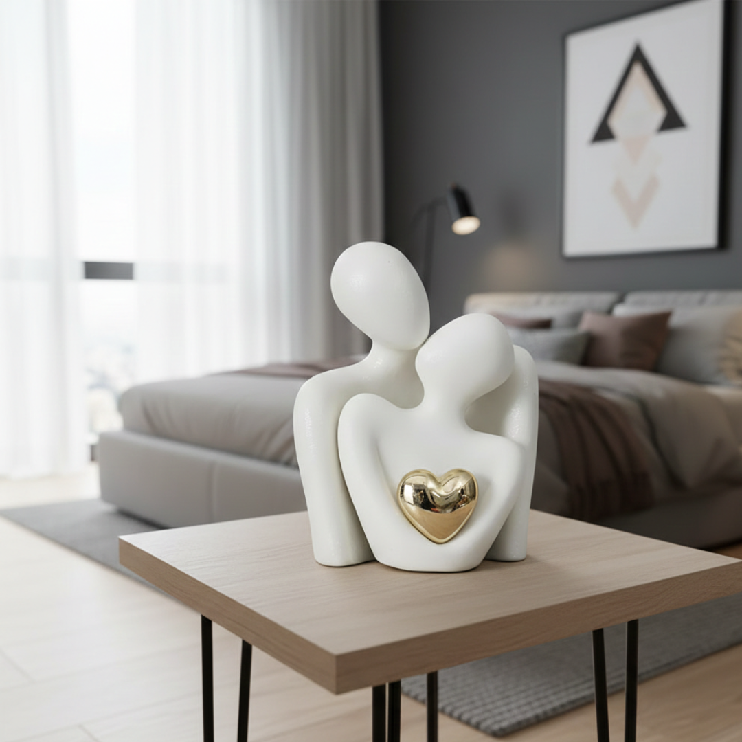 Abstract Lovers Figur: Minimalistische Paar-Skulptur für moderne Dekoration