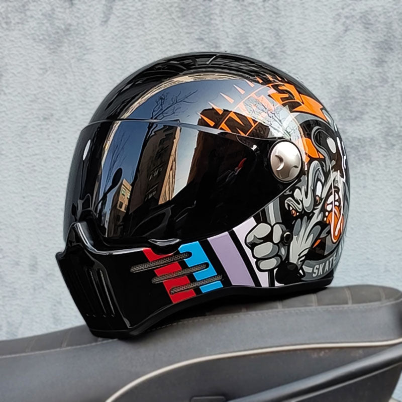 Přilba na motocykl typu Full Face Cruiser | Tmavý štít - schváleno DOT a ECE