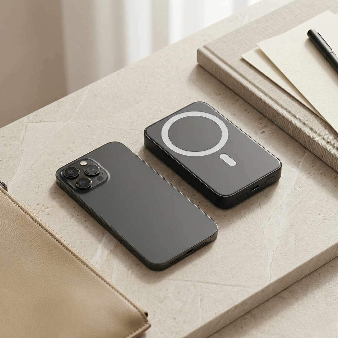 Power Bank With Magnetic Wireless Charging For On The Go