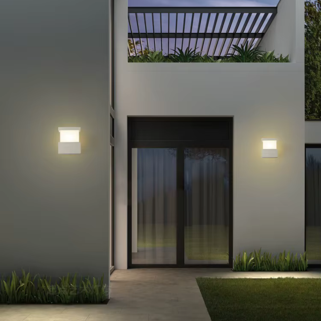 TerraGlow Utendørs LED-lampe med borosilikatglassdiffuser Betong og jern IP65