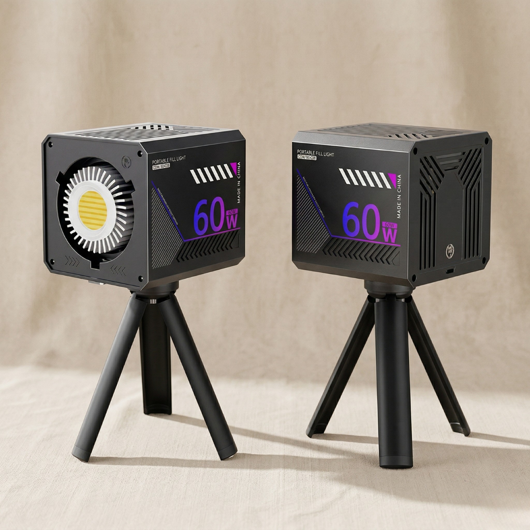 Kompakt RGB-lys til video og streaming på farten