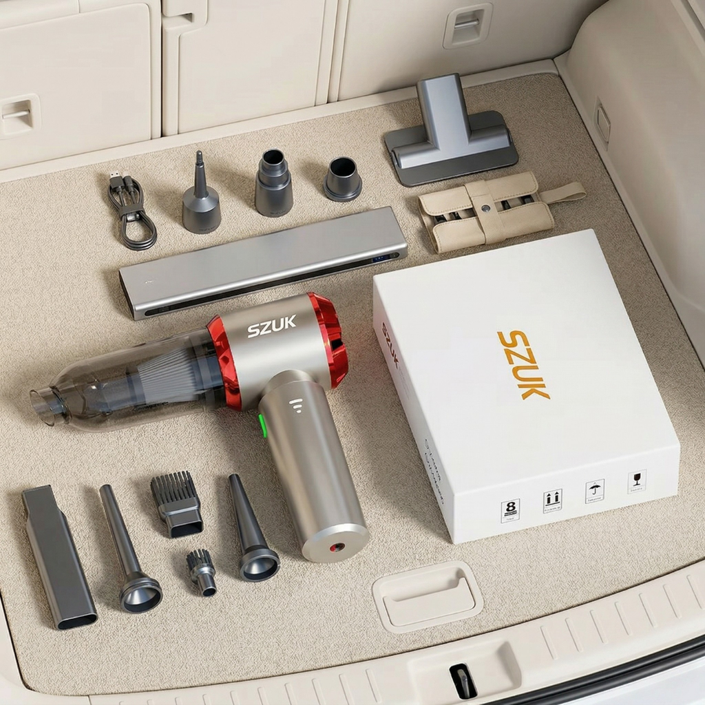 Compact Wireless Car Vacuum With Powerful Suction And Washable HEPA Filter