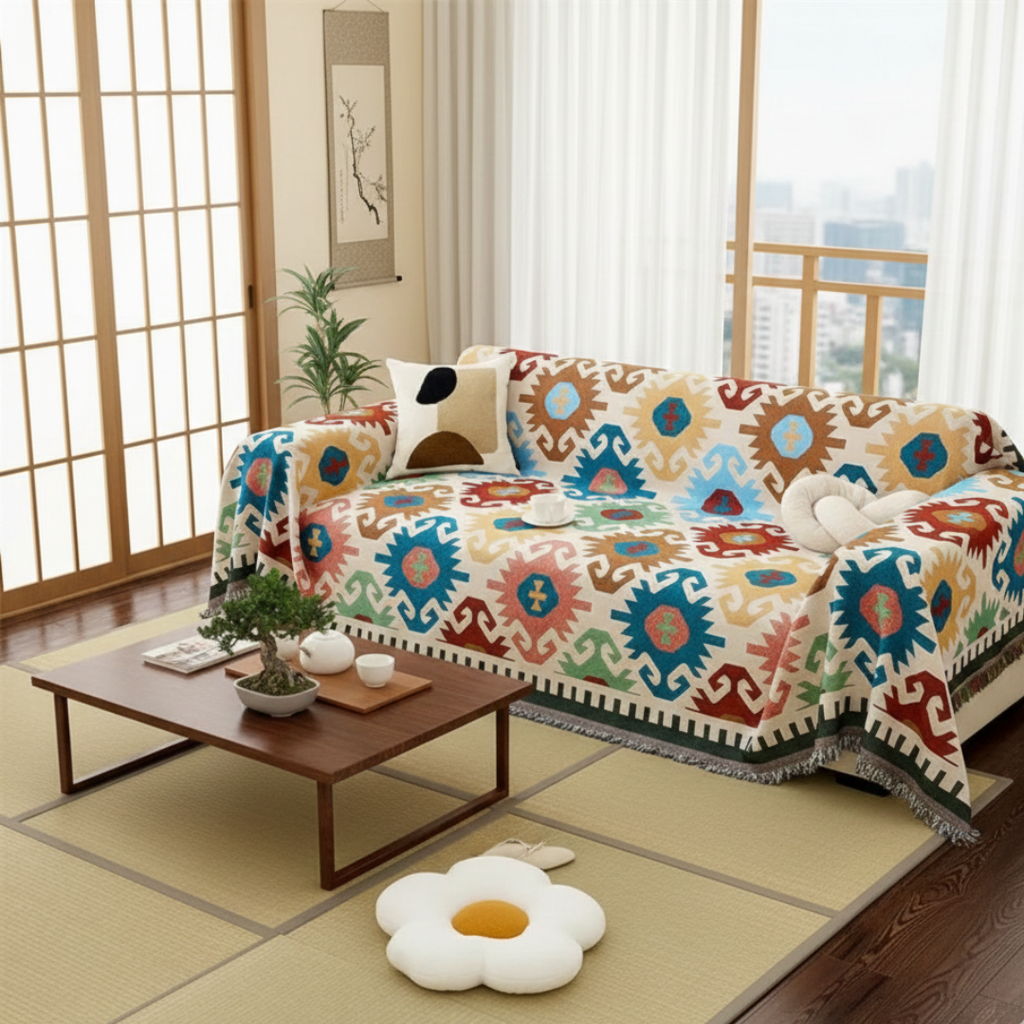 Boho Woven Cover for Couch to Refresh Your Living Room Space