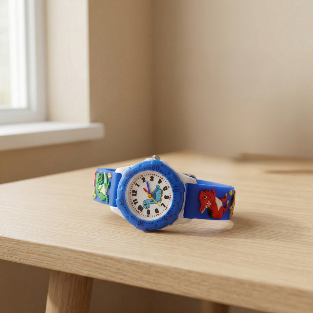 Dinosaur Themed Quartz Kids Wristwatch For Boys And Girls