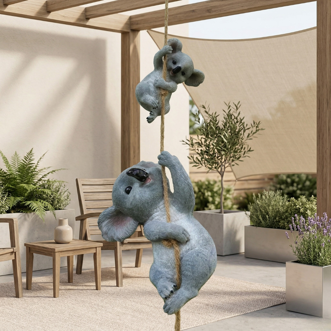 Whimsical Koala Figurine For Outdoor Garden Decor Accent