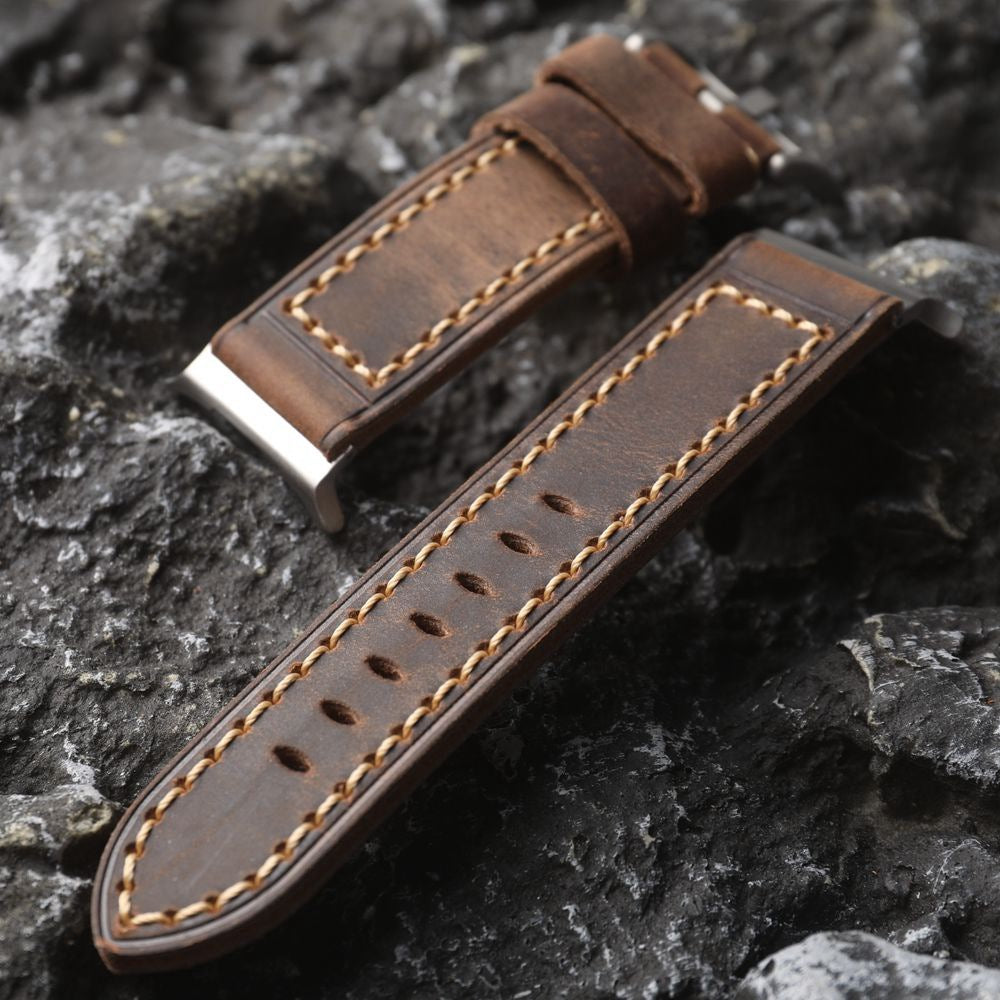 Håndlavet robust Samsung Watch Ultra-rem - Antik brun