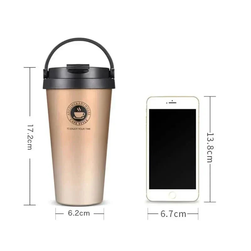 Borraccia da Viaggio Isolata Premium AeroSip 500 Ml Mantiene le Bevande Calde o Fredde per Viaggiatori