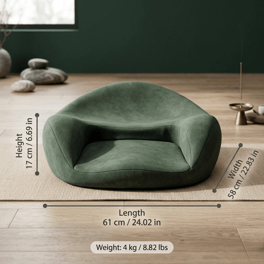 Compagnien Contoured Meditation Cushion With Memory Foam Core For Balanced Seating