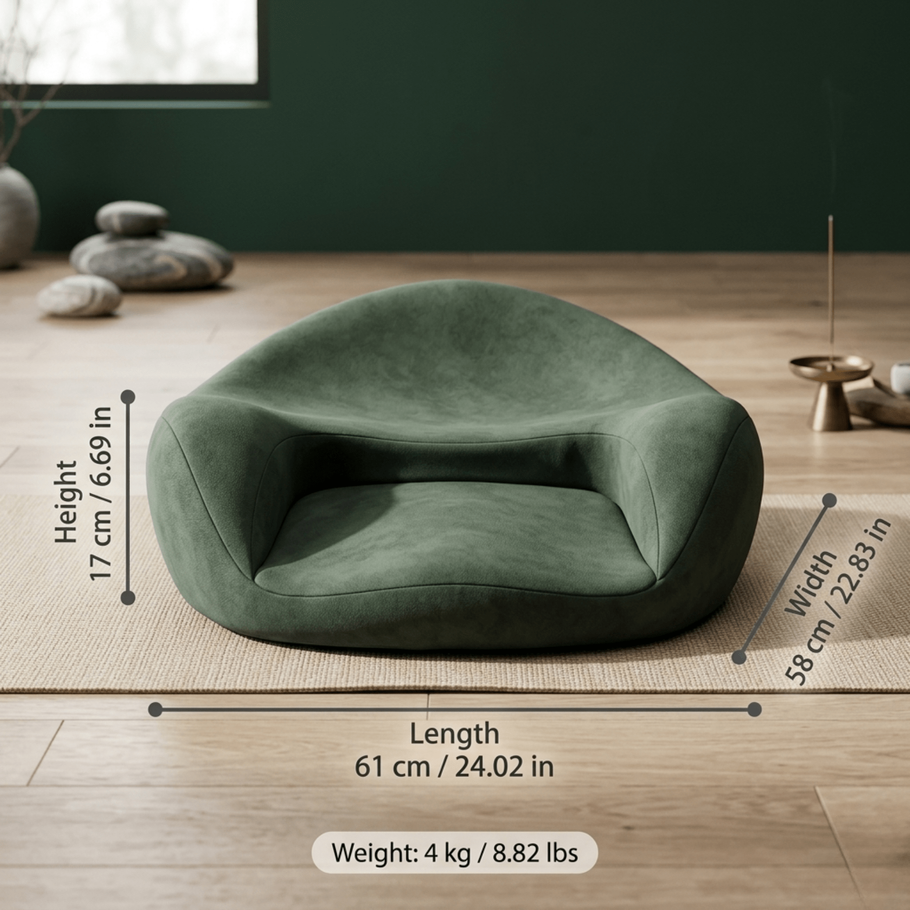 Compagnien Contoured Meditation Cushion With Memory Foam Core For Balanced Seating