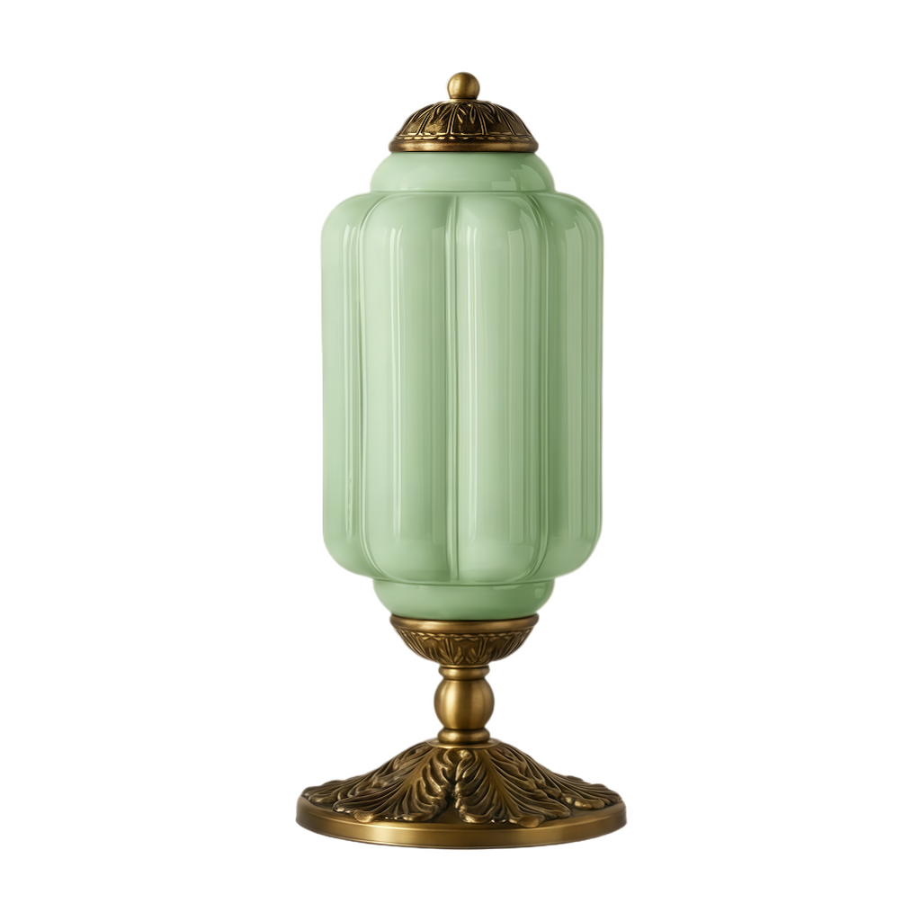 Krémová skleněná lampa s texturovaným povrchem a francouzským retro stylem