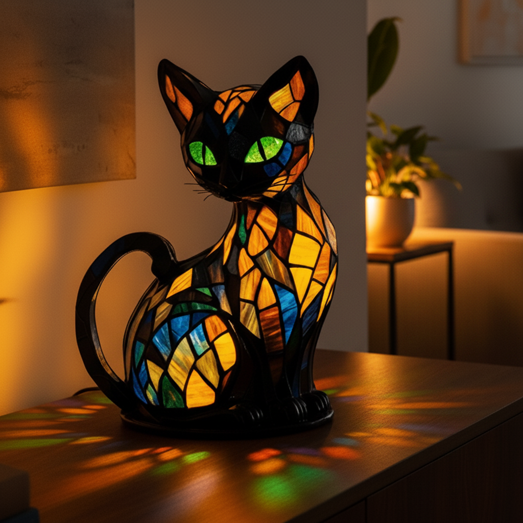LUXICAT LED Kedi Lambası Sıcak ve Rahat Bir Yatak Odası veya Oturma Alanı İçin