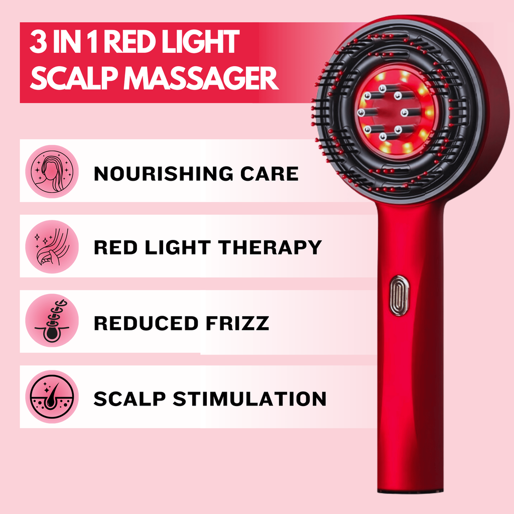 3-i-1 Rødt Lys Hovedbundsmassager