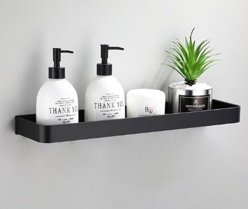 Kellan | Wall-Mounted Black Bathroom Rack in Space Aluminum | Orntli