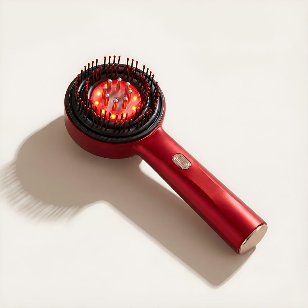 630nm Red LED Scalp Massage Comb for Daily Hair & Scalp Care – Waterproof