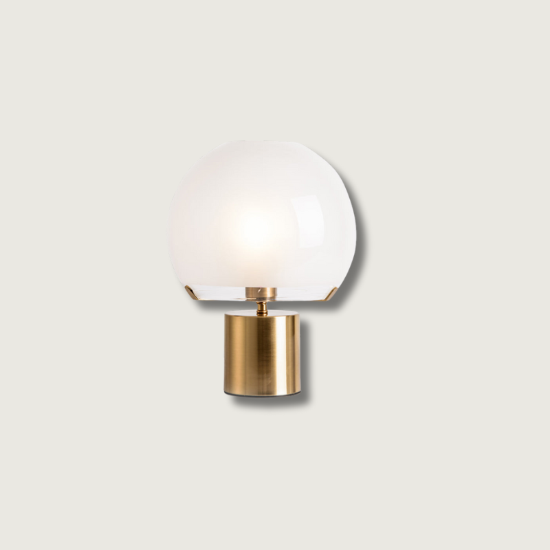 AuroraGlow | Retro Bordlampe med Matt Glasskule