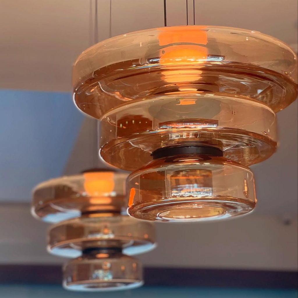 Bauhaus Style Glass Pendant Featuring Integrated LED