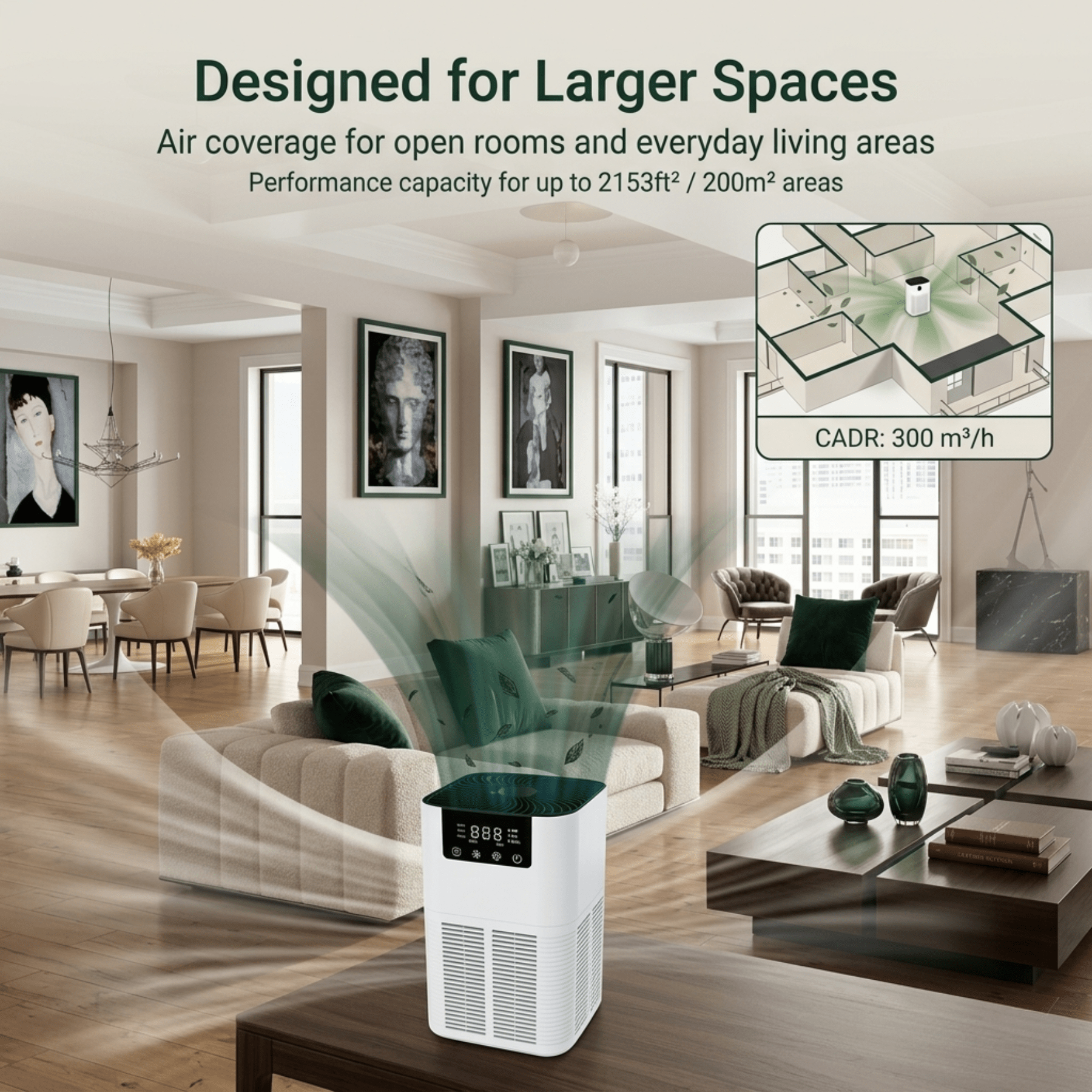 Tenax Pro Luftreiniger mit HEPA-Filter und Negativ-Ionen-Generator
