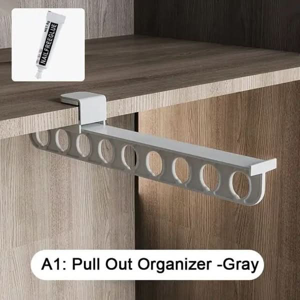 SwiftGlide Pull-Out Rack for Wardrobe Organizers Space-Saving Effortless Organization