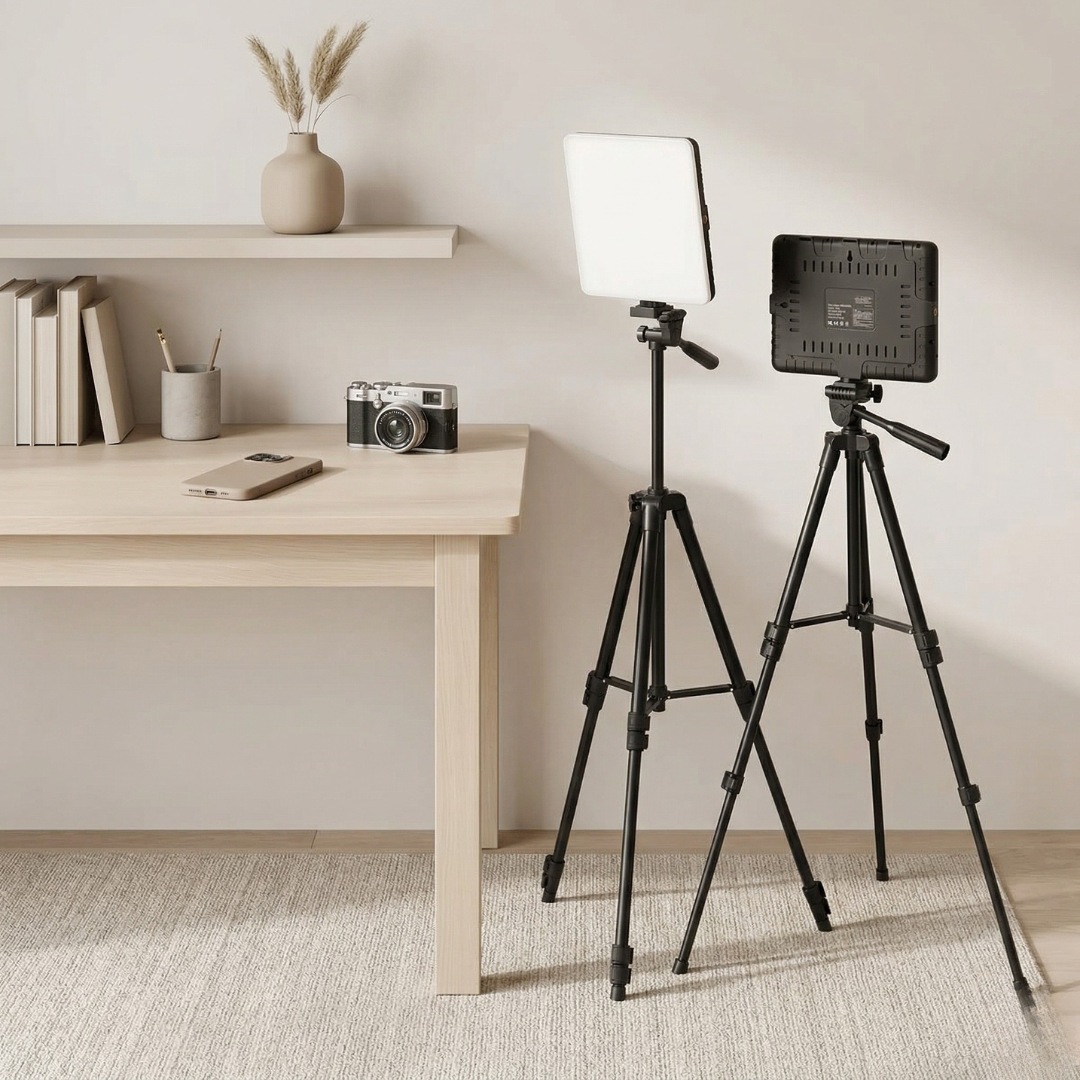Fotografering og streaming med LED-video-lyssæt