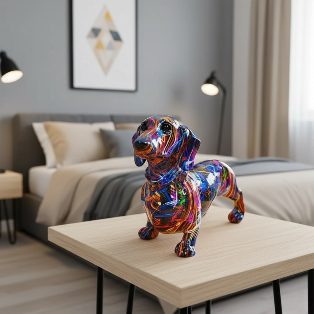 Artistic Dachshund Figurine For Living Room Mantel Decor