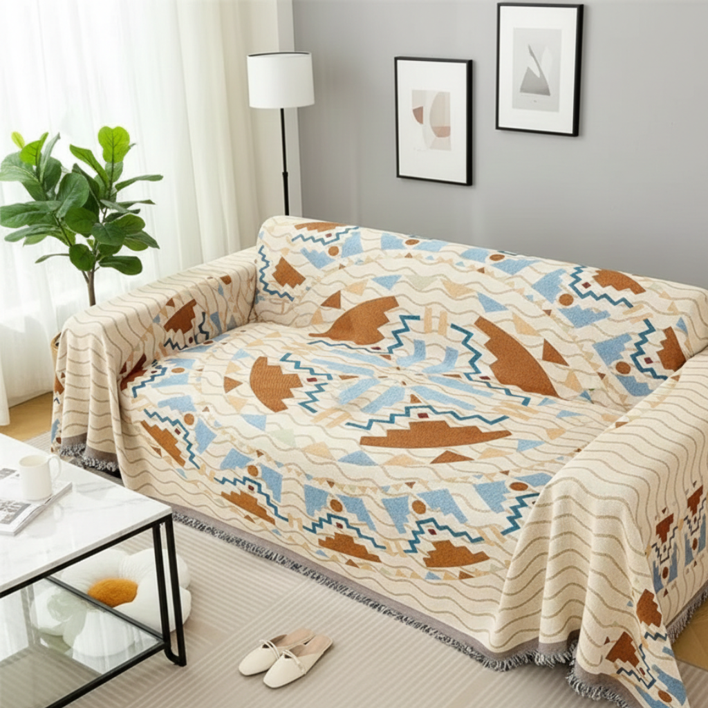 Boho Woven Cover for Couch to Refresh Your Living Room Space