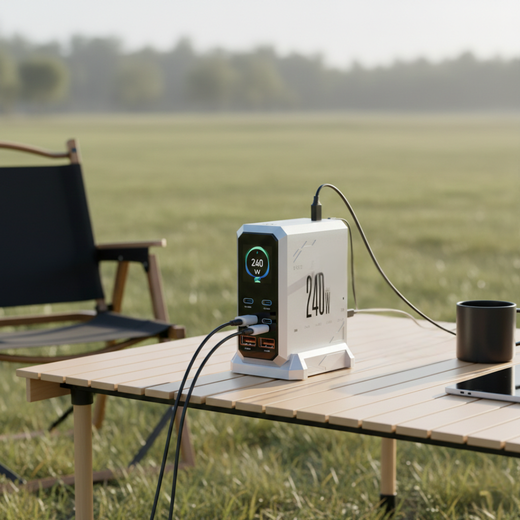 Ambient Light GaN Charger For Multiple Devices And Tablets