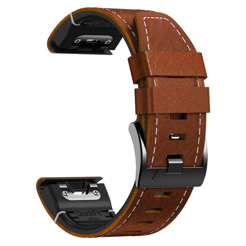 TPU + Læderrem til Garmin Fenix 8 7X 6XPro