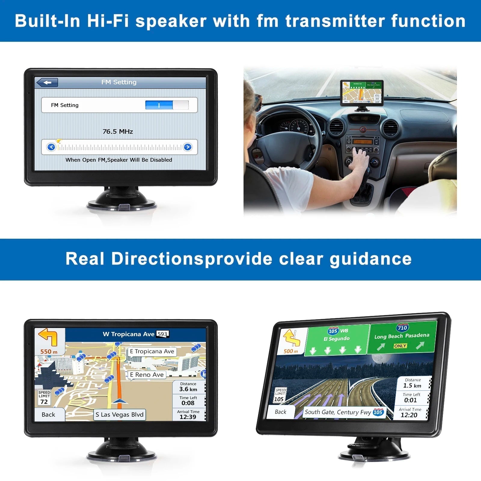 7-Zoll-GPS-Navigationssystem für Fahrzeuge und Straßenreisen