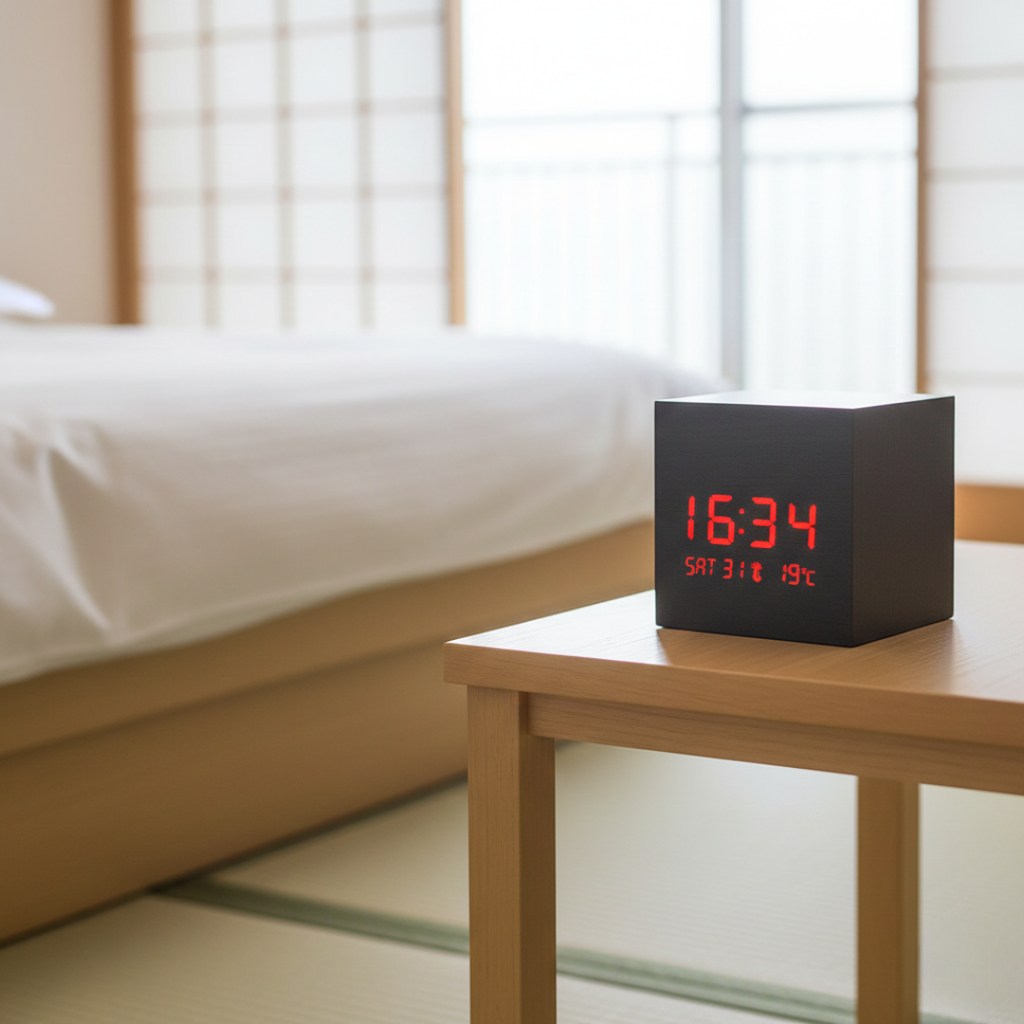LED Cube Alarm Clock For Bedroom, Office, And Nightstand