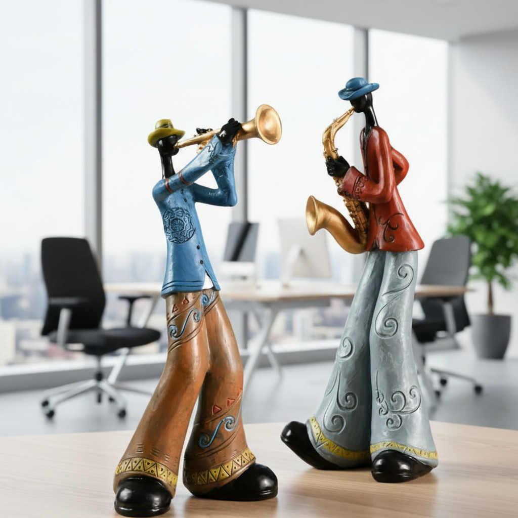 Jazz Musical Band Resin Figurine Elegant Art Sculpture For Music Lovers