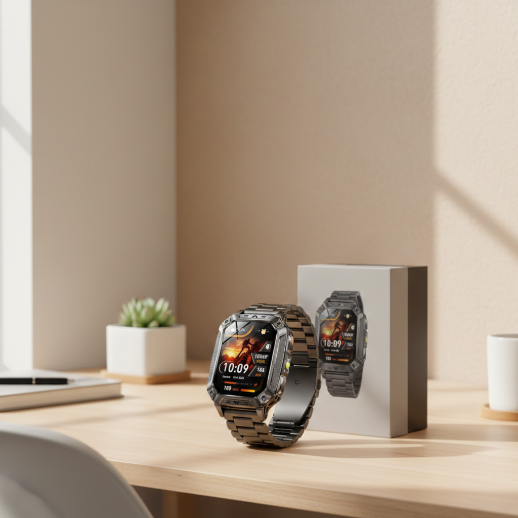 AMOLED-Display Outdoor Fitness Smartwatch Wasserdichter Fitness-Tracker