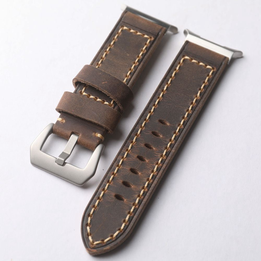 Håndlavet robust Samsung Watch Ultra-rem - Antik brun