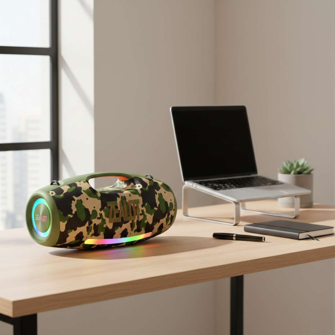 Portable Bluetooth Speaker With RGB Lights For Outdoors