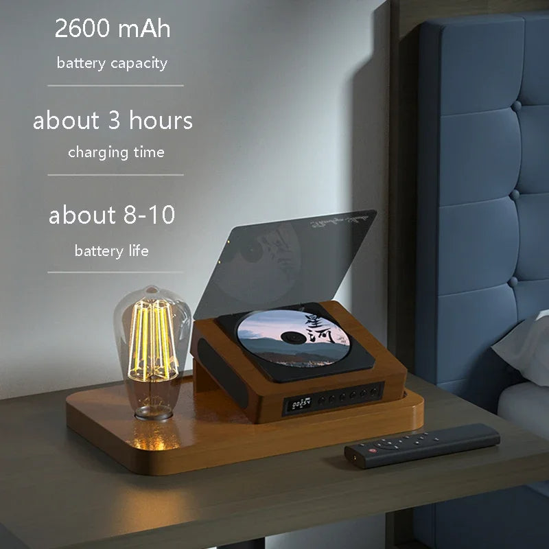 Retro Style Bluetooth CD Player With Type C Port Vintage Charm, Modern Functionality