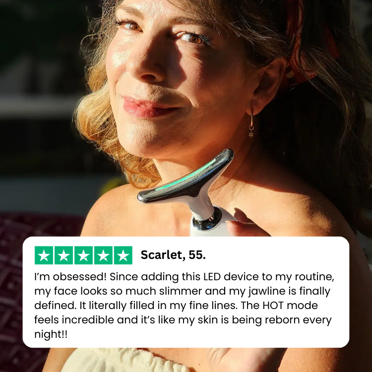 7-Color LED Facial Therapy Device with EMS, Heat & Cleansing Vibration