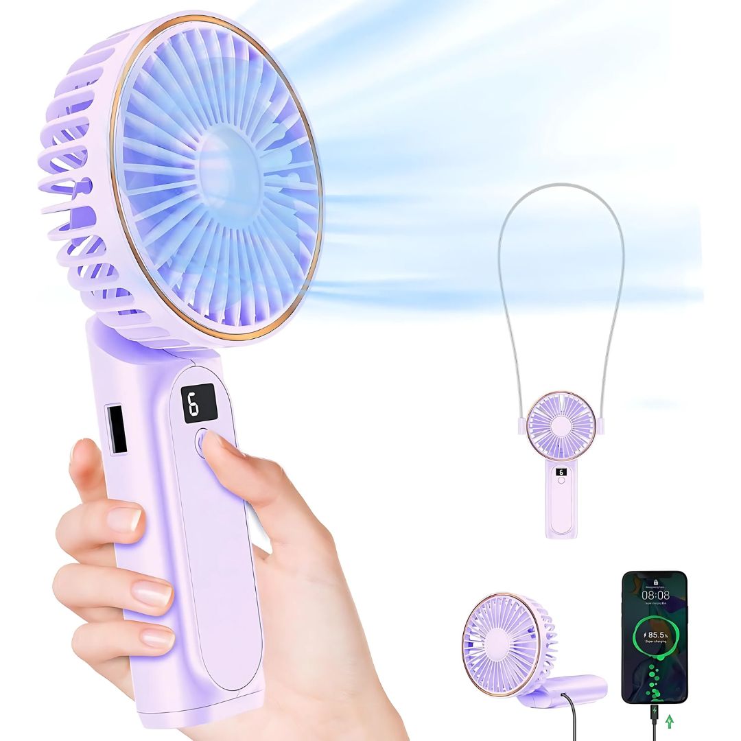 Ventilador portátil de mano BREEZIX para enfriamiento instantáneo en cualquier lugar