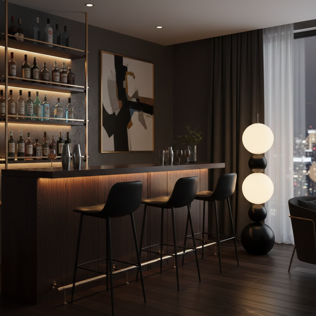 Glass Orb Floor Lamp For Modern Living Rooms And Ambient Lighting