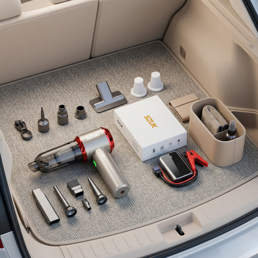 Compact Wireless Car Vacuum With Powerful Suction And Washable HEPA Filter