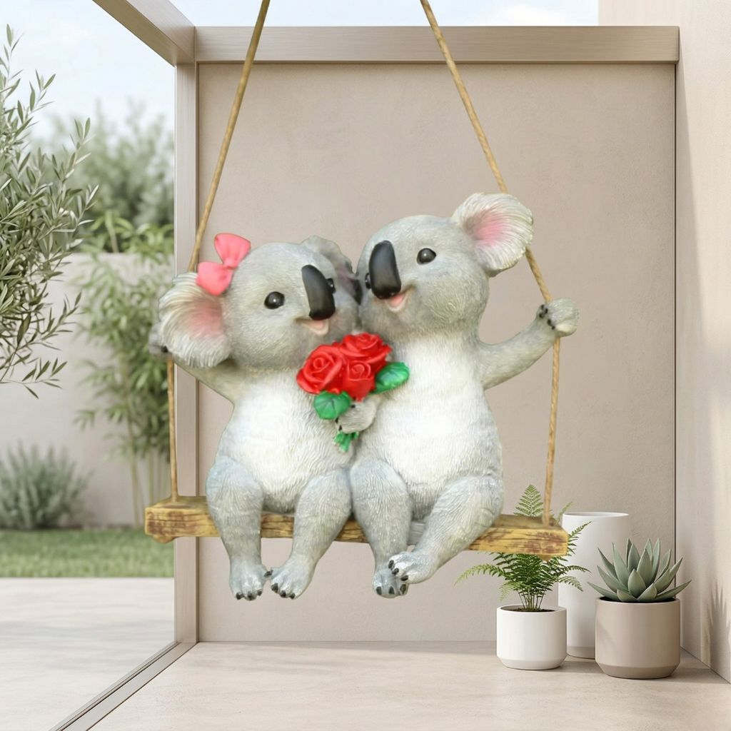 Whimsical Koala Figurine For Outdoor Garden Decor Accent