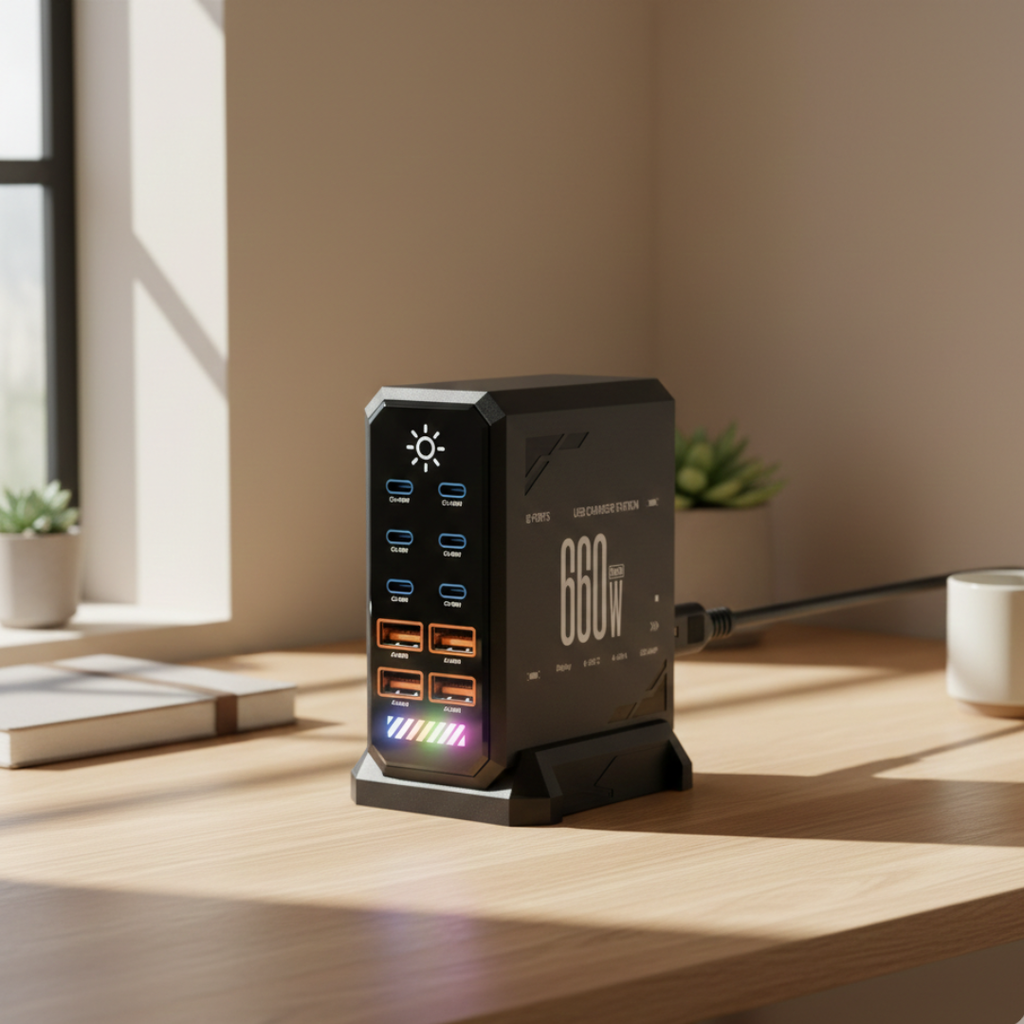 10-Port USB-C Charger Station For Fast Multi-Device Charging