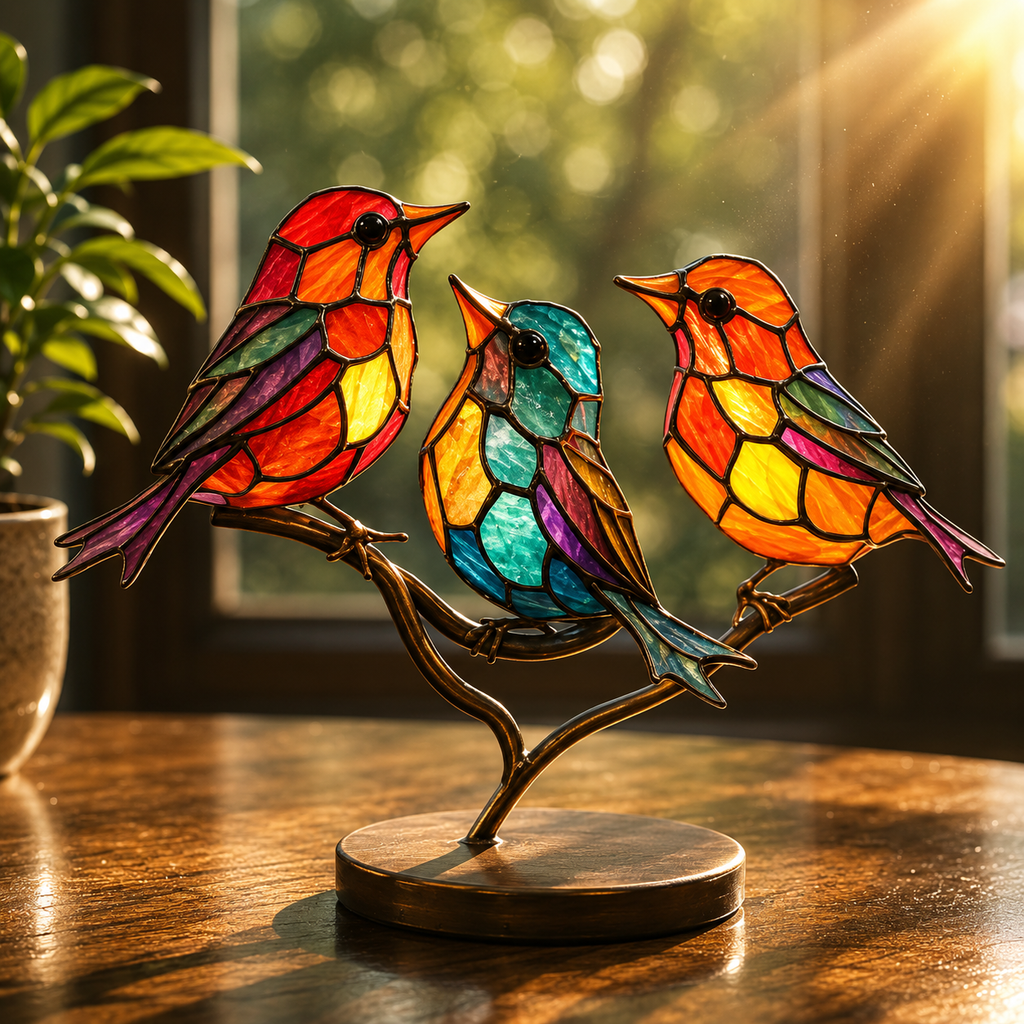 Decorative Glass Bird Window Suncatcher Ornament For Windows