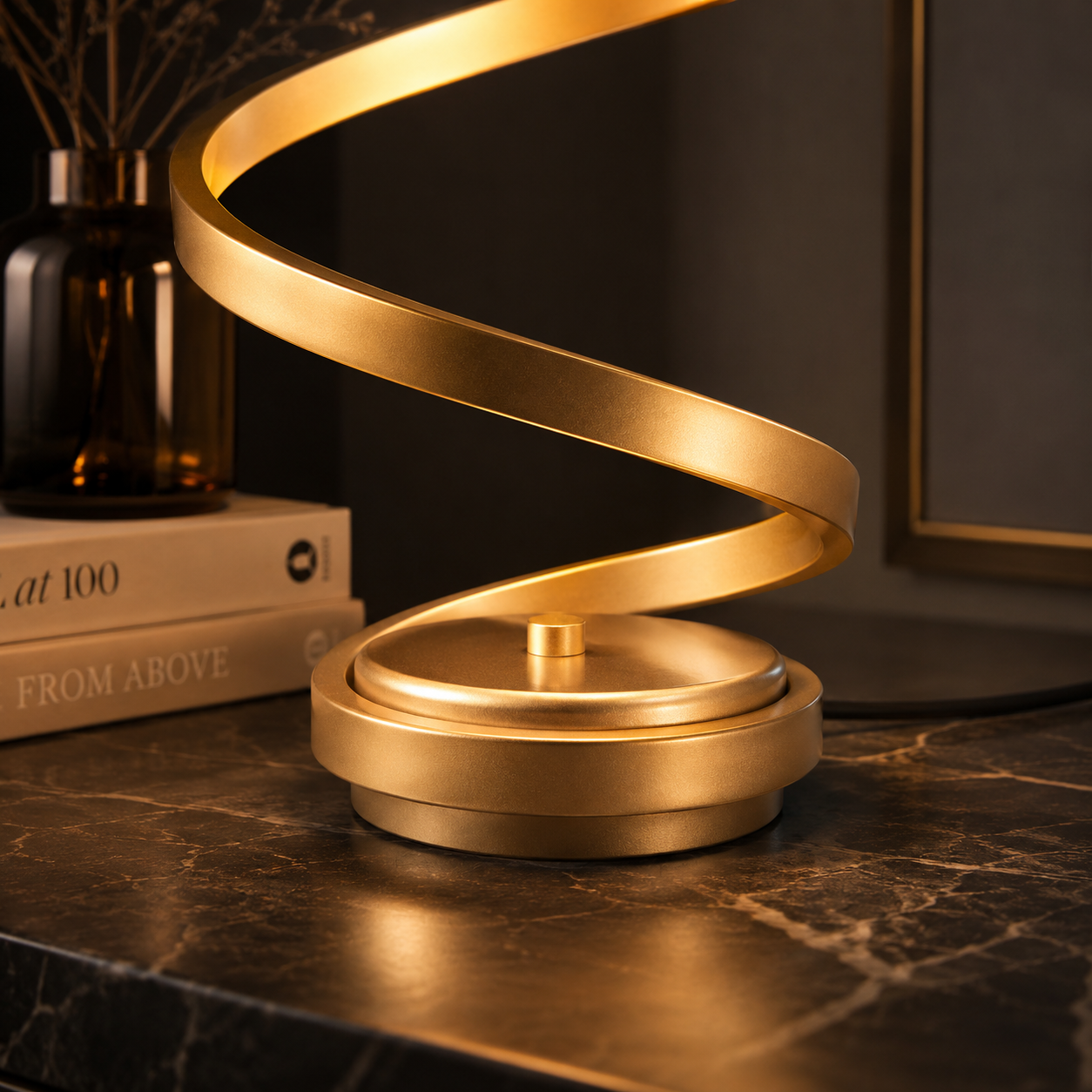 Compact 12-Inch Glass LED Bedside Lamp For Nightstands