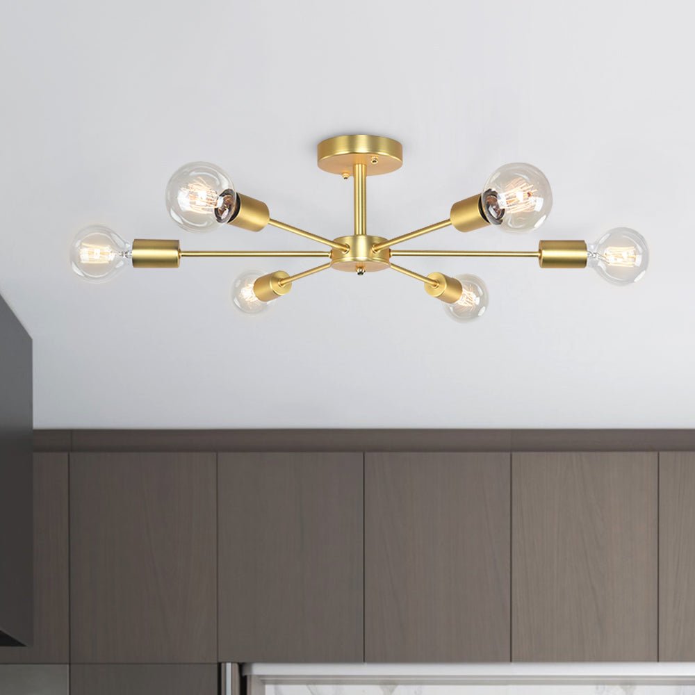 Lampă de tavan cu 6 becuri pentru living | Design modern reglabil